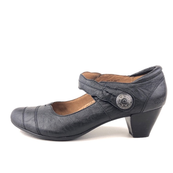 Taos Angel Black Leather Mary Jane Pumps 9.5 - Picture 1 of 14